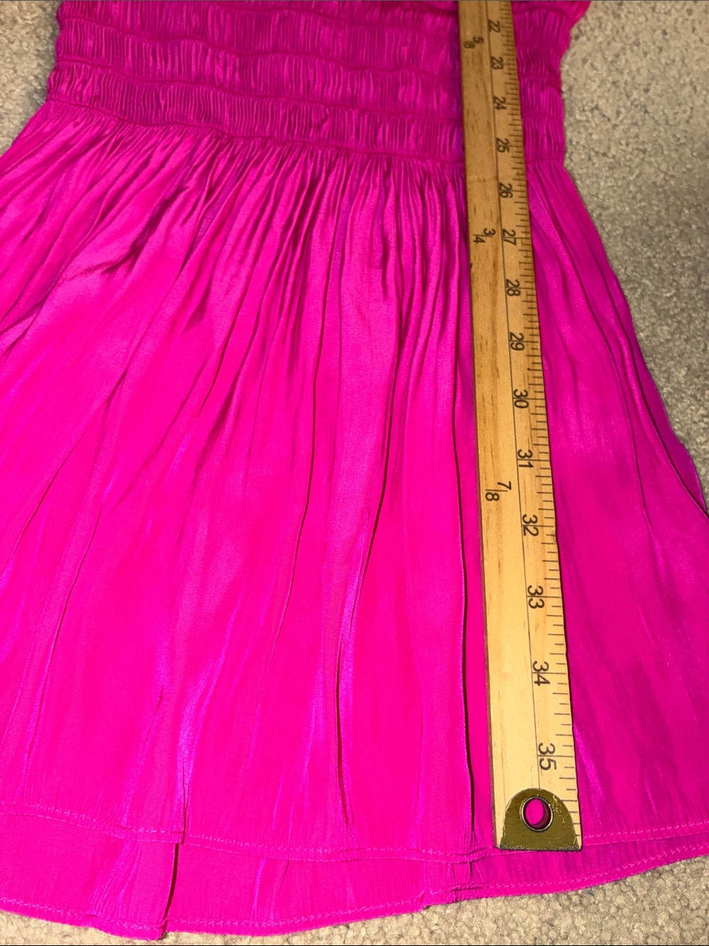 Ramy Brook Paris Mini Dress Blouson Smock Waist Fuchsia Pink Cocktail Size Small - Picture 11 of 11